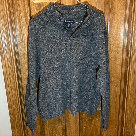 Men’s Oxford Golf Wool Pullover 80% Lambs Wool - Picture 1 of 5